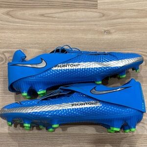 Nike Phantom GT Academy FlyEase Blue and Silver Cleats size 10.5